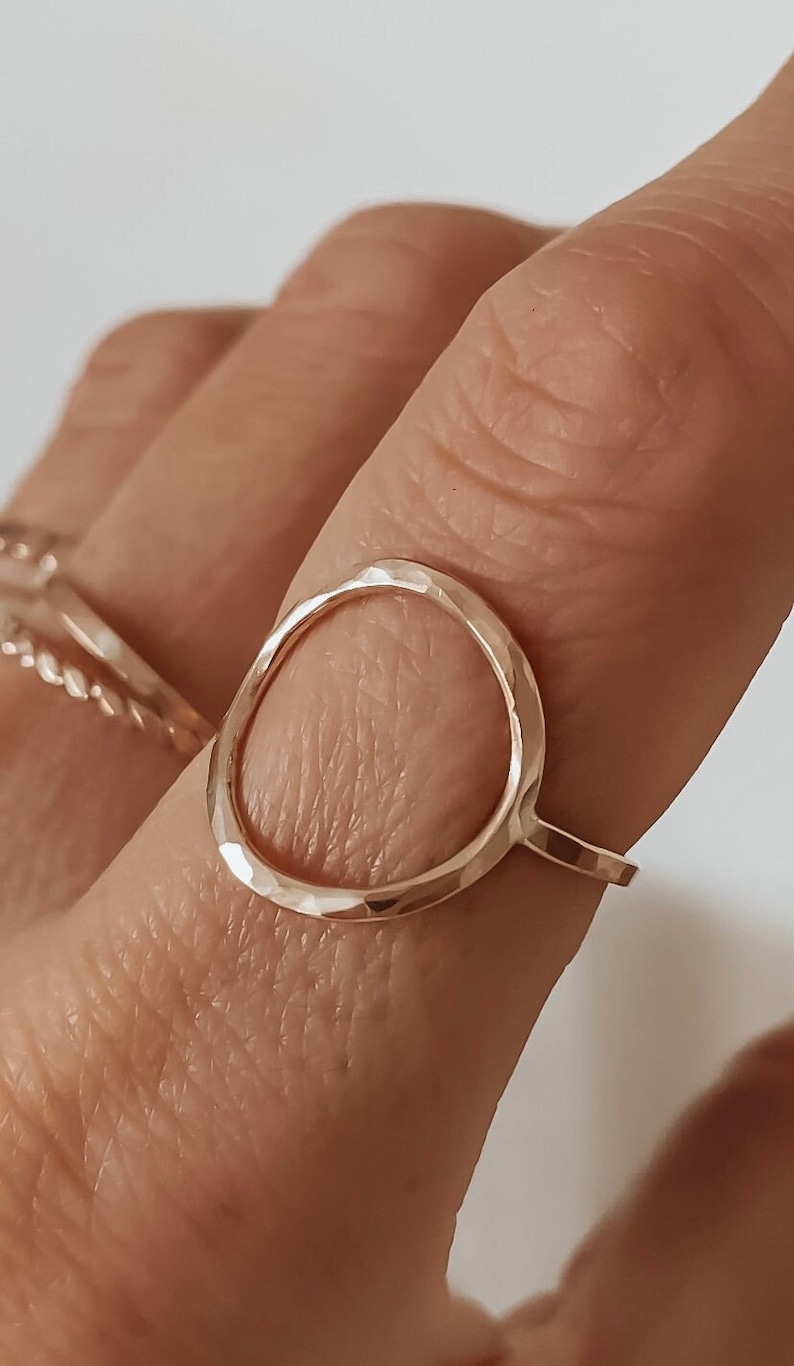 Open Circle Ring, Gold Circle Ring, Karma Ring, Gift for Mom, Circle Ring Gold, Sterling Silver Circle Ring, Best Friend Ring, Dainty Ring image 2