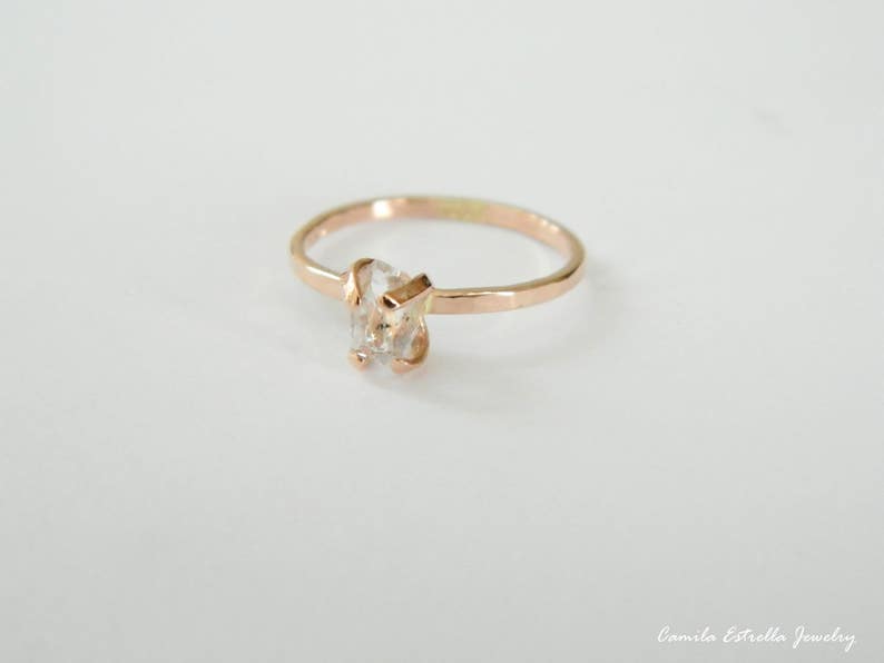 Diamond Engagement Ring April Birthstone Herkimer Diamond Ring