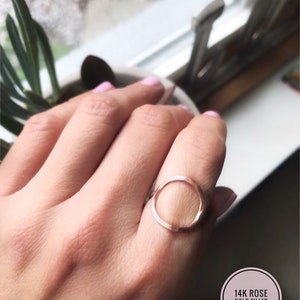 Open Circle Ring, Gold Circle Ring, Karma Ring, Gift for Mom, Circle Ring Gold, Sterling Silver Circle Ring, Best Friend Ring, Dainty Ring image 9