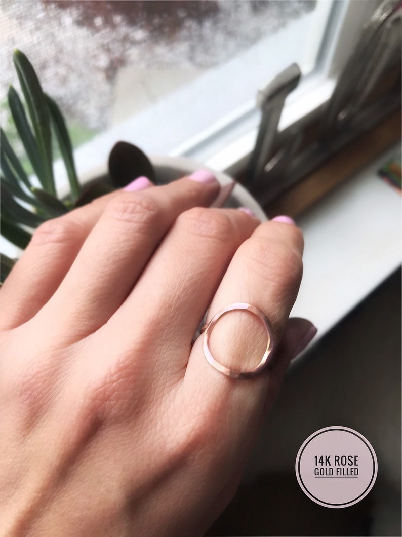 Open Circle Ring, Gold Circle Ring, Karma Ring, Gift for Mom, Circle Ring Gold, Sterling Silver Circle Ring, Best Friend Ring, Dainty Ring image 9