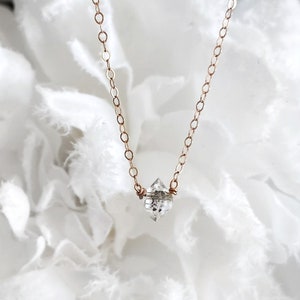 Herkimer Diamond Necklace: Sterling Silver, Gold, Rose Gold