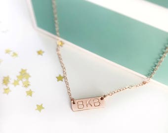 Initial Bar Necklace, Initial Necklace, Mom Initial Necklace