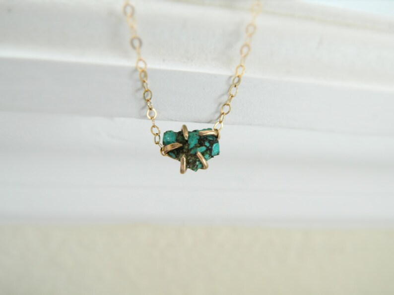 Gemstone Necklace Turquoise Necklace December Birthstone Gold Necklace Turquoise Gold Necklace 14K Gold Turquoise Jewelry
