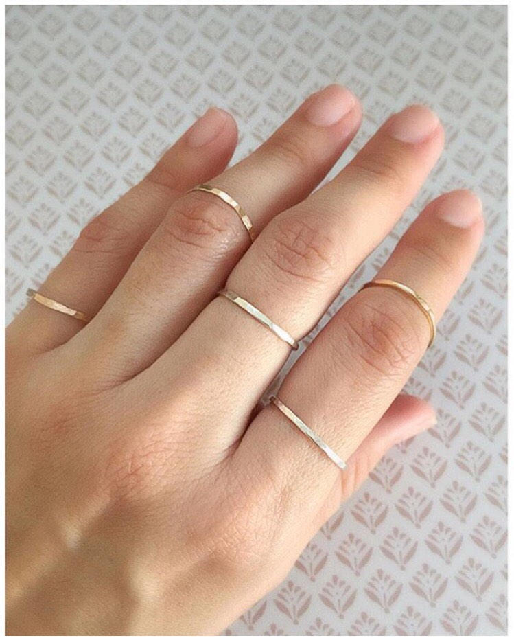 Sterling Silver Ring Stackable Ring Stacked Ring Sterling | Etsy