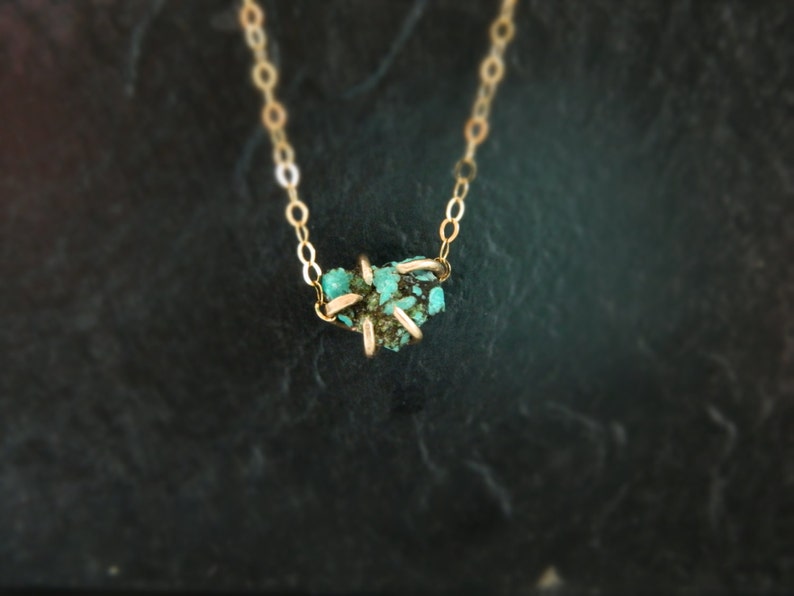 Gemstone Necklace Turquoise Necklace December Birthstone Gold Necklace Turquoise Gold Necklace 14K Gold Turquoise Jewelry