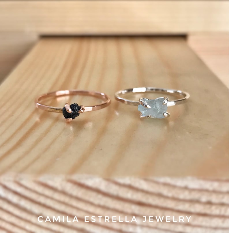 Aquamarine Ring March Birthstone Engagement Ring Aquamarine Jewelry