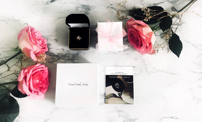 Diamond Engagement Ring April Birthstone Herkimer Diamond Ring