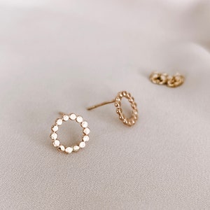 Open Circle Stud Earrings for Women, Circle Earrings, Circle Gold Stud Earrings, Silver Stud Earrings Circle, Gold Filled Studs, Rose Gold image 6