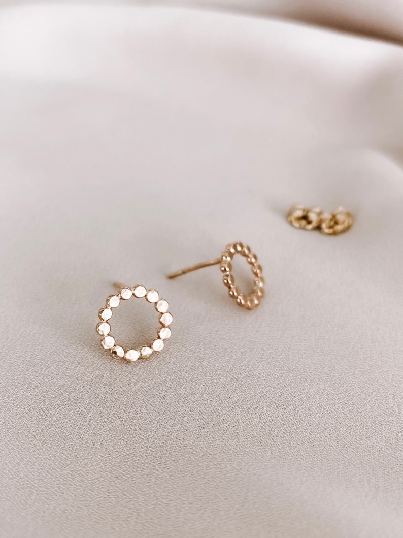 Open Circle Stud Earrings for Women, Circle Earrings, Circle Gold Stud Earrings, Silver Stud Earrings Circle, Gold Filled Studs, Rose Gold image 6