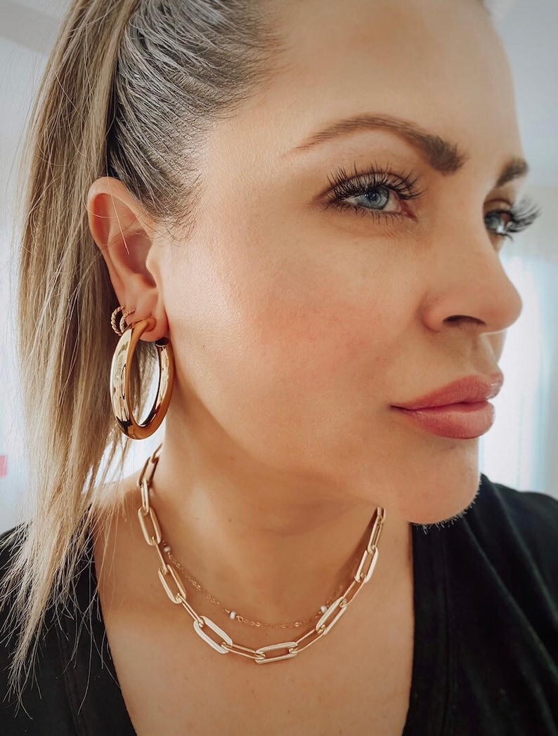 chunky hoop earrings for women