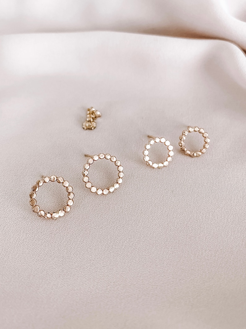 Open Circle Stud Earrings for Women, Circle Earrings, Circle Gold Stud Earrings, Silver Stud Earrings Circle, Gold Filled Studs, Rose Gold image 7