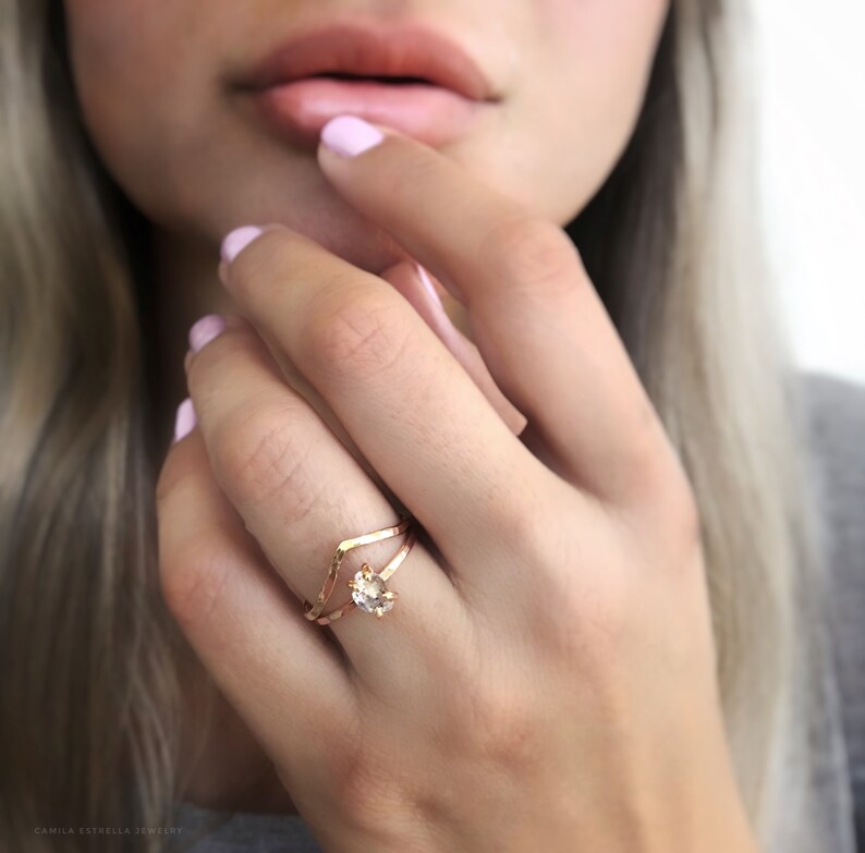 Diamond Engagement Ring April Birthstone Herkimer Diamond Ring