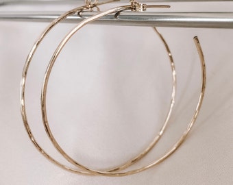 14K Gold Hoop Earrings for Women, Large Gold Hoop Earrings, Thick Gold Hoop Earrings, Rose Gold Filled Hoop Earrings, Gold Hoop Earrings