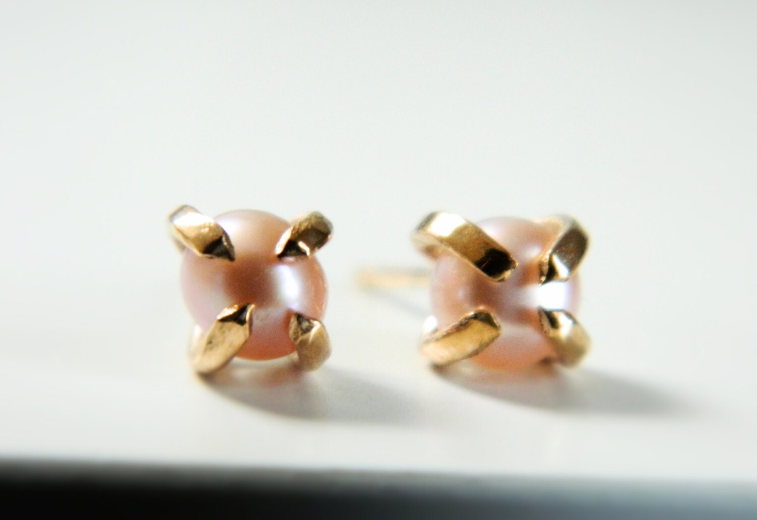 Pearl Earrings Stud Earrings 14K Gold Earrings Pearl Stud Etsy