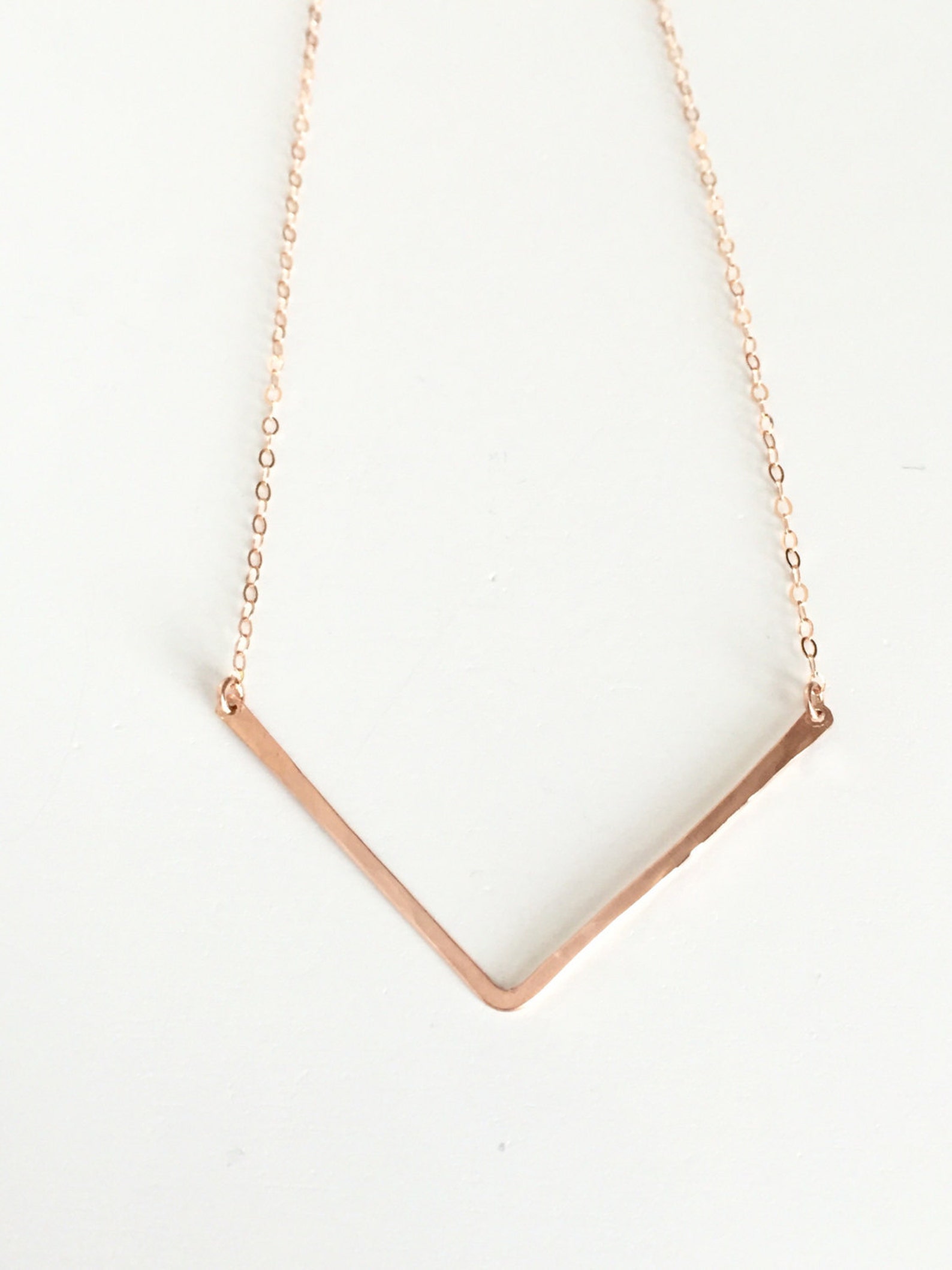 Gold Chevron Necklace Gold V Necklace Gold Bar Chevron - Etsy