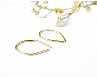 14K Solid Gold Earrings for Women, Tiny Hoop Earrings, Open Small Hoop Earrings, Dainty Hoop Earrings