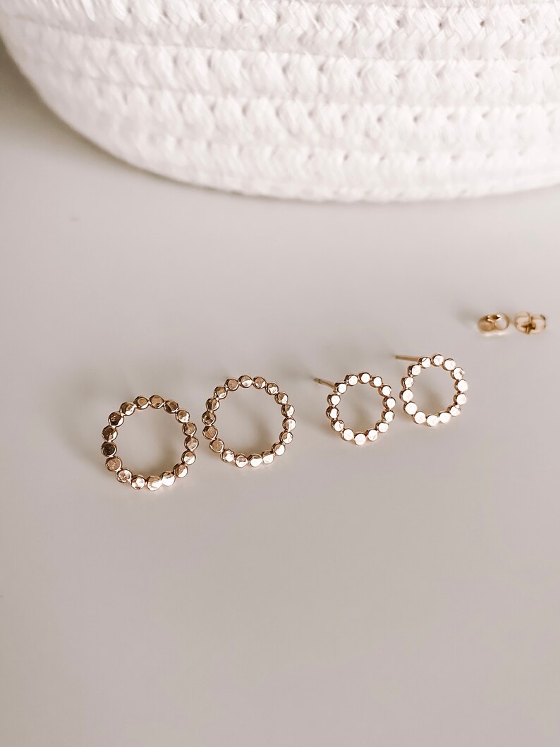 Open Circle Stud Earrings for Women, Circle Earrings, Circle Gold Stud Earrings, Silver Stud Earrings Circle, Gold Filled Studs, Rose Gold image 4