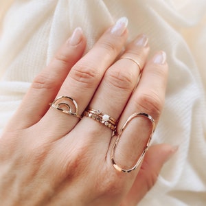 Minimalist Birthstone Ring 14K Gold Filled, Gemstone Ring Sterling Silver, Dainty Birthstone Ring, Dainty Stacking Ring Gold, 14K Rose Gold image 10