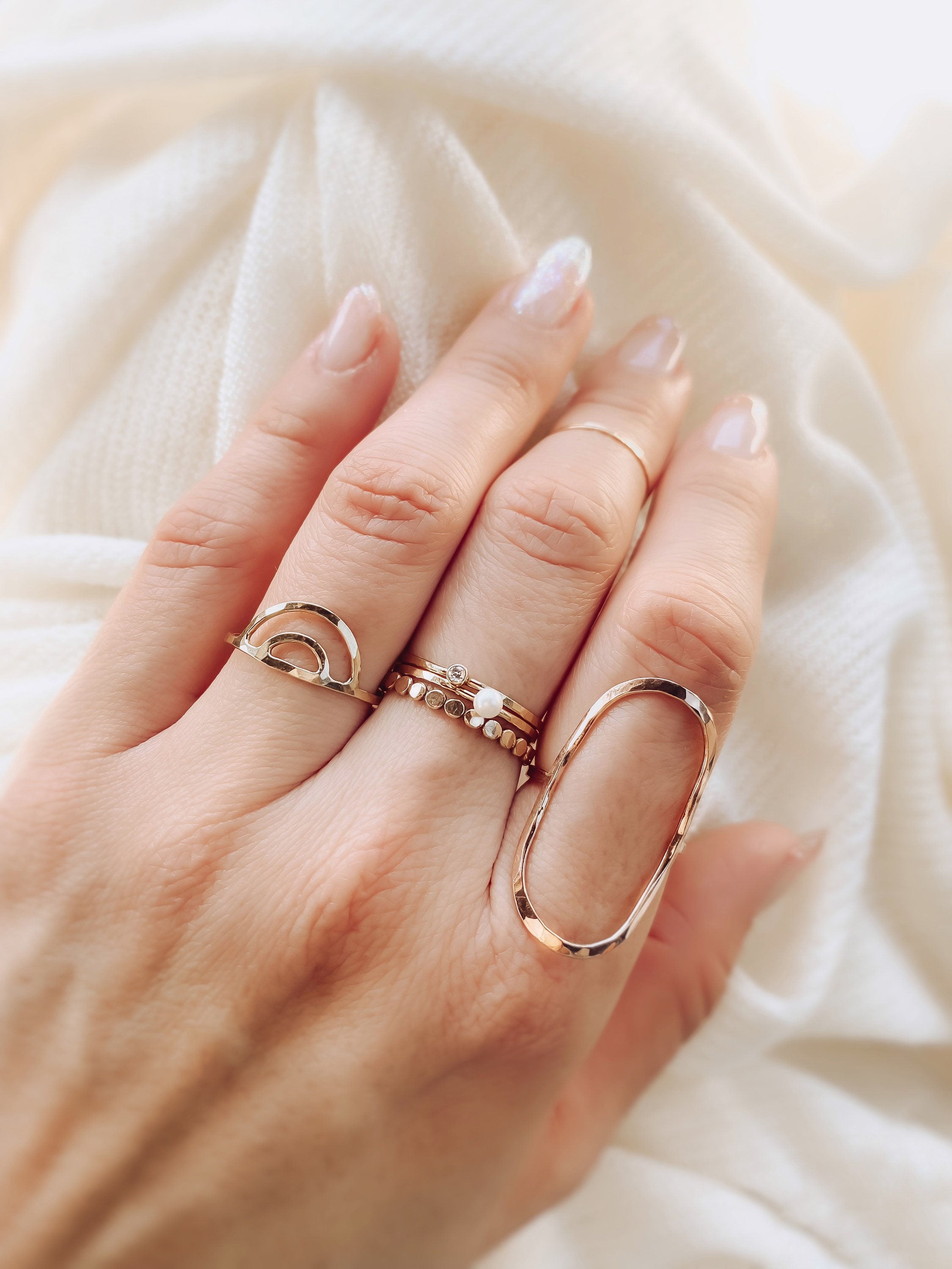 Dainty stackable birthstone rings deals