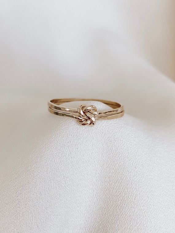 Double Knot Ring • Gold Knot Ring • Love Knot Jewelry • 14K Gold Filled, Rose Gold and Silver • Two tones