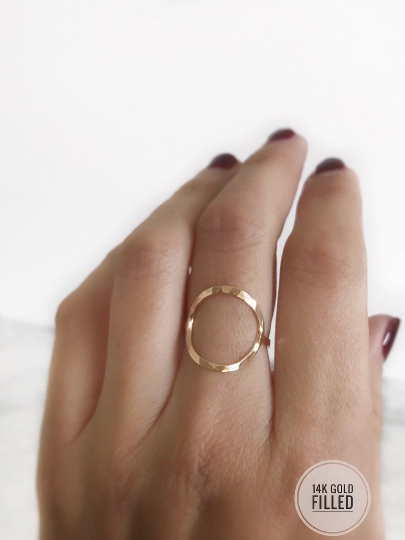 Open Circle Ring, Gold Circle Ring, Karma Ring, Gift for Mom, Circle Ring Gold, Sterling Silver Circle Ring, Best Friend Ring, Dainty Ring image 7