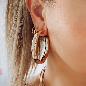 chunky hoop earrings gold