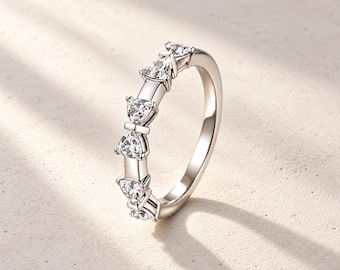 Silver Heart Bow Ring, Sparkling CZ Ribbon Ring for Women, Dainty Love Knot Band,Birthday Gift，minimalist Jewelry，Mother's Day Gift