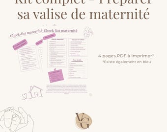 Kit complet – Préparer sa Valise de Maternité à imprimer | PDF
