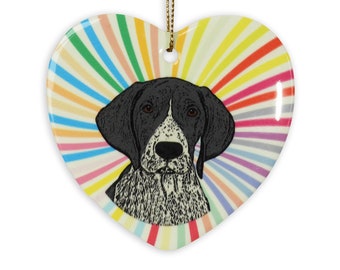 POINTER Ceramic Heart Ornament