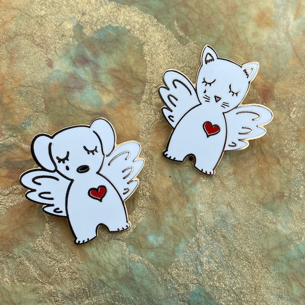 Dog Angel/ Cat Angel/ Memorial Pet/ Enamel Pin