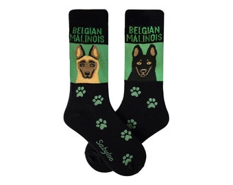 Fun, Cotton,   Belgian Malinois Dog Socks for Dog Lovers, Men and Women, Gift