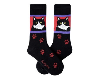 Tuxedo Cat Socks for Cat Lovers, Men and Women, Gift