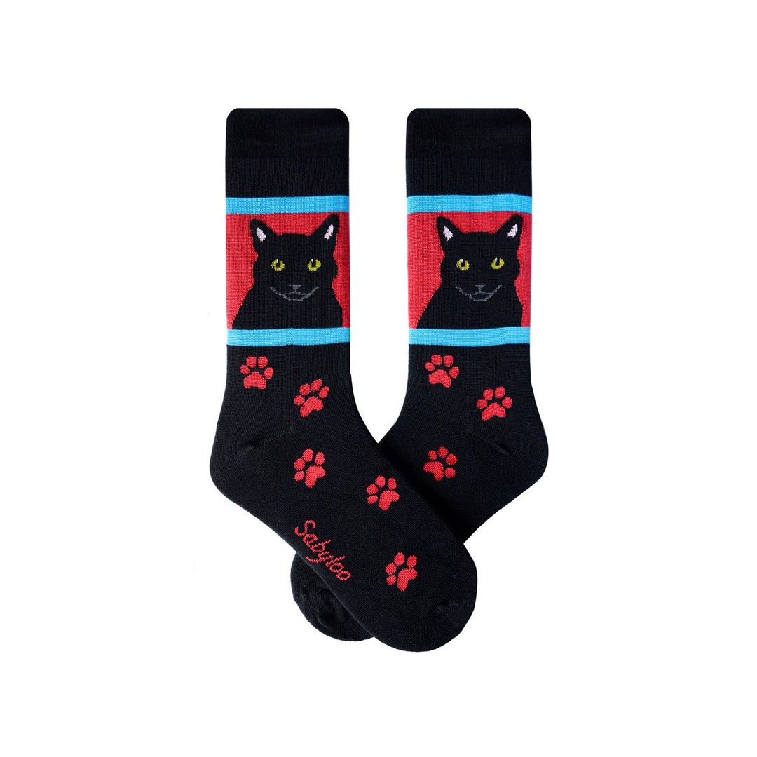 Black Cat Socks for Cat Lovers, Men and Women, Gift Etsy