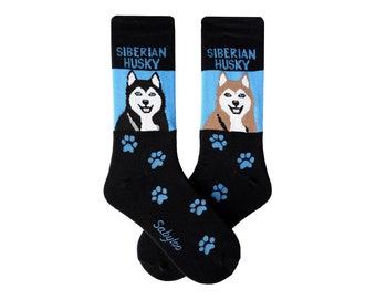 Siberian Husky Dog Socks for Dog Lovers, Men and Women, Gift