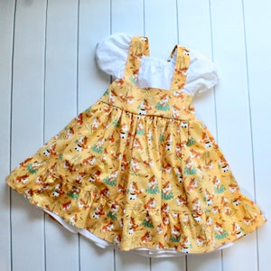Indian Fox Pinafore Dress - 2 Piece Dress - Size 4T