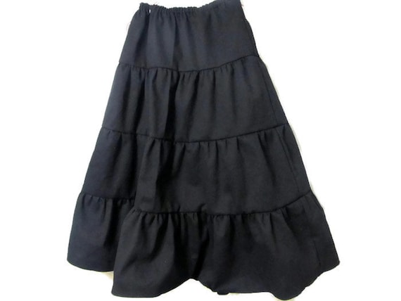 Falda negra de Falda negra larga de niña - Etsy