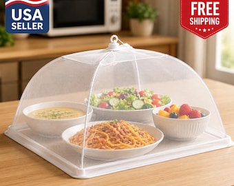 Mesh Food Cover Tent, Folding Food Net Cover, Reusable Fly & Insect Protective Cover, Kitchen Table Dish Cover, Picnic Food Protector