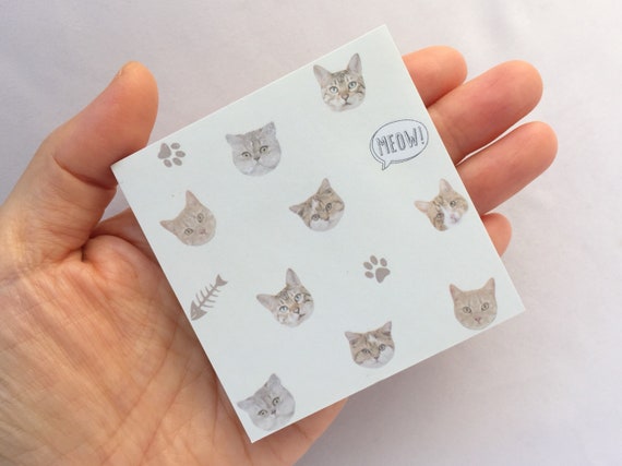 100 Pcs Of Cat Stickies Sticky Notes Sticky Memo