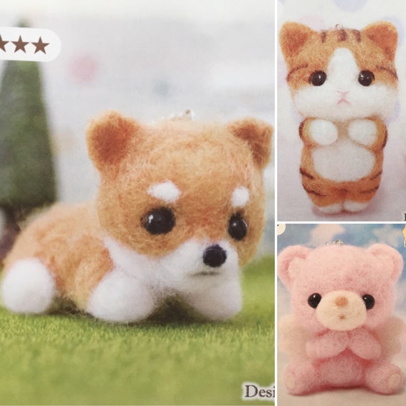 Diy Needle Wool Felting Kit Shiba Inu Dog Tabby Cat Or Angel Bear