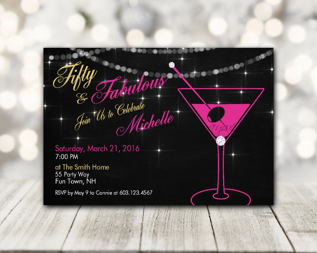 Fifty and Fabulous 50th Birthday Party Invitation Featuring a - Etsy