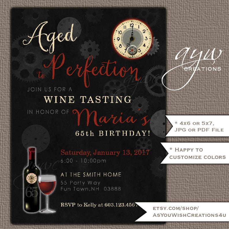 Aged To Perfection 50th Birthday Party Invitation For The Etsy