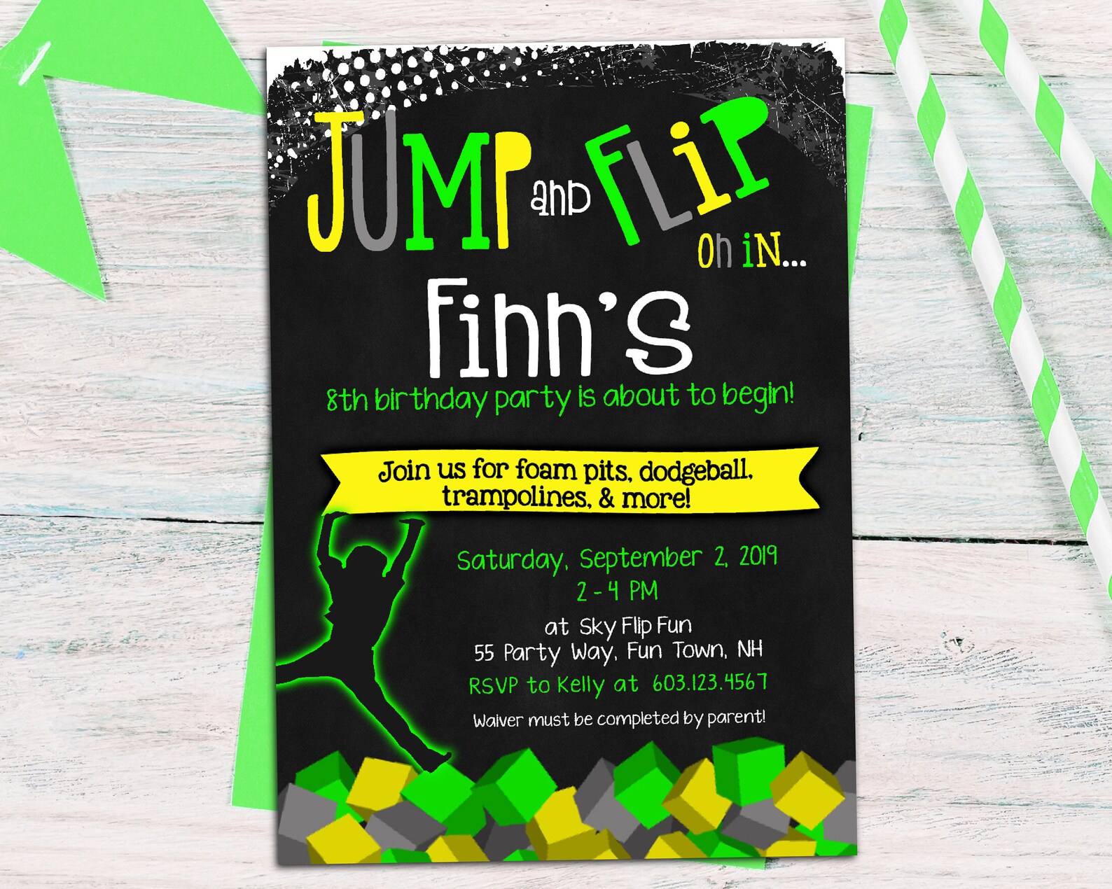 foam-pit-birthday-party-invitation-jumping-party-for-a-boy-or-etsy