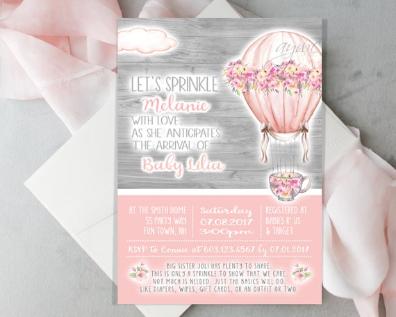 baby sprinkle tea party invitations