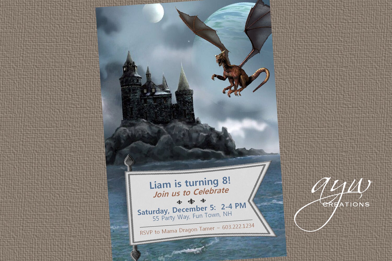 Dragon Birthday Party Invitation Printable Dragon Invitations Etsy