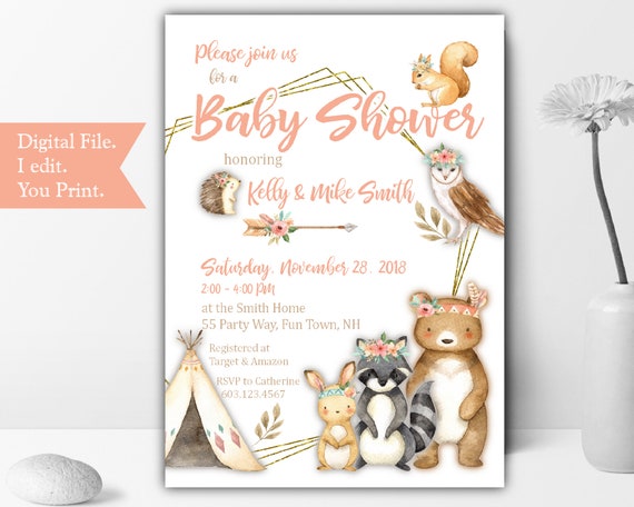 hedgehog baby shower invitations