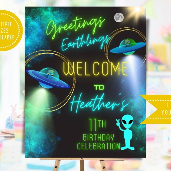 Alien Welcome Sign - Etsy
