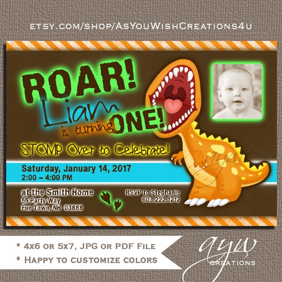 dinosaur first birthday invitation dinosaur party invitations etsy