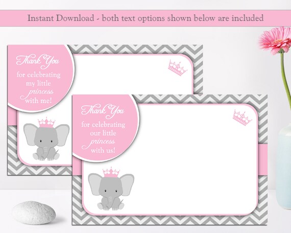 Thank You Card For Baby Shower Elephant Baby Shower Decorations