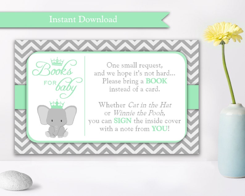 bring-a-book-instead-of-a-card-insert-for-elephant-baby-shower-etsy