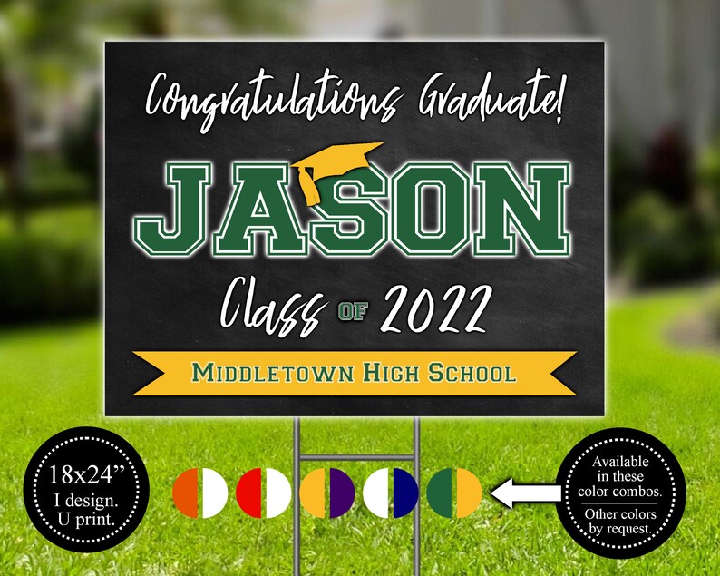 Yard Sign for Graduation 8th Grade Graduation High School Etsy